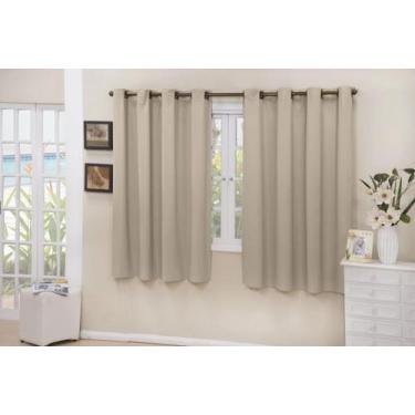 Imagem de Cortina Cozinha Blackout Tecido Bege 2,80X1,50 Corta Luz - Confeccoes 