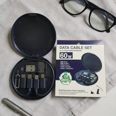 Imagem de Adaptador USB, cabo de carregamento micro USB com adaptador de iluminação USB C, adaptador de iluminação para USB C, caixa de armazenamento com vários cabos de carregamento contém suporte de cartão