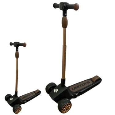 Imagem de Patinete Infantil com Rodas LED, Guidão Ajustável, Base Antiderrapante, Preto, 30x55x60 cm, Suporta até 30 kg, a partir de 3 anos