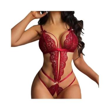 Imagem de Roupa Íntima Sexy Feminina Sem Mangas, Transparente, Costas Descoberta