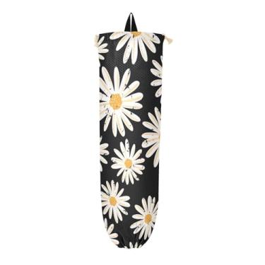 Imagem de Porta-sacolas de compras reutilizáveis vintage margaridas, porta-sacolas de plástico, organizador de sacolas de cozinha