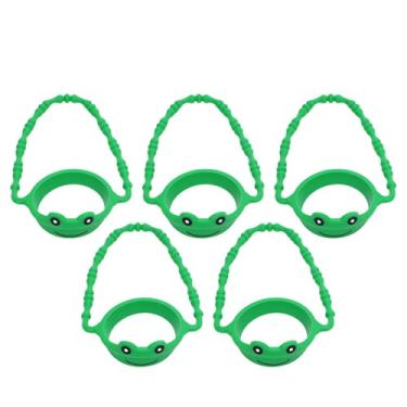 Imagem de Alça para garrafa de água de silicone, antiderrapante, design animal fofo, estilingue para carregar garrafas de viagem ao ar livre, carrinhos de bebê, 5 pacotes