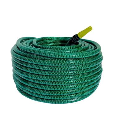 Imagem de Mangueira de Jardim Trançada Verde PVC com Esguicho Regulável | 10m a 50m Reforçada(25 METROS)
