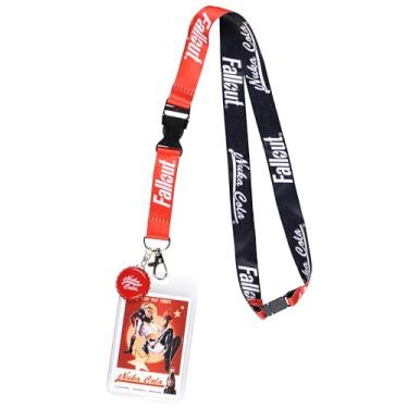 Imagem de Cordão Fallout Nuka Cola Zap That Thirst Porta-crachá transparente com pingente de tampa de garrafa