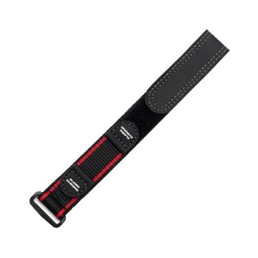 Imagem de SAAWEE Pulseira de relógio esportiva de nylon impermeável de 18 mm, 20 mm, para relógios da série Luminox, pulseira de reposição de nylon para relógio Seiko (preto e vermelho, 20 mm)