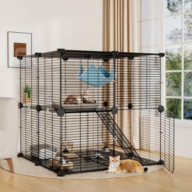 Imagem de STILLCOVE Gaiola média interna para gatos: cercado para gatos DIY cercadinho removível de arame de metal caixa resistente com rede para gatos e gatinhos