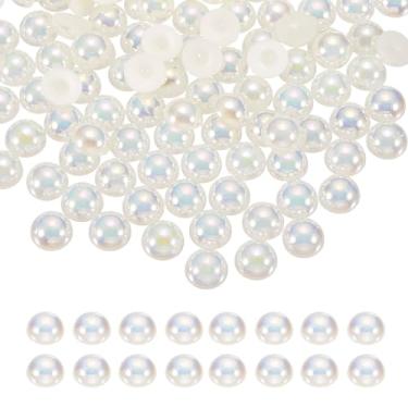 Imagem de Generic 1300 peças de meia pérola para artesanato, 6 mm de plástico metade flatback imitação de pérolas cabochão contas soltas strass para artesanato DIY roupas copo sapatos enfeite unhas (bege AB)