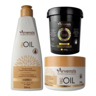 Imagem de Kit Arvensis Tec Oil Shampoo E Máscara + Máscara 2X1 Cachos