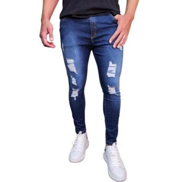 Imagem de Calça Masculina Jeans Super Skinny Justa Ao Corpo Lycra - Vittari, Dar