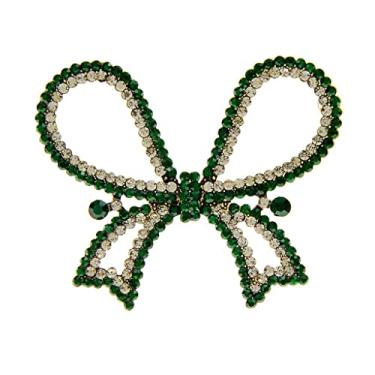 Imagem de Dspvbmmzx Broches de laço de strass para mulheres broche de laço vintage 4 cores disponíveis acessórios de moda retrô (cor: B, tamanho (C