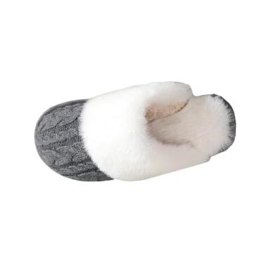 Imagem de Chinelos modernos casuais masculinos e femininos para casais cor sólida interior quente inverno casa chinelos, Cinza escuro, 37