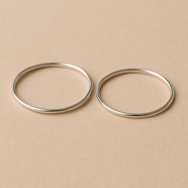 Imagem de Par De Anel de Prata Namoro 925 Aliança Fio Liso Legítima Garantia Fem