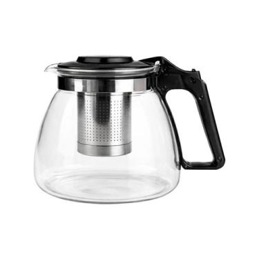 Imagem de Bule Chaleira de Vidro 1000ml Com Coador Infusor Aço Inox Para Chá e C