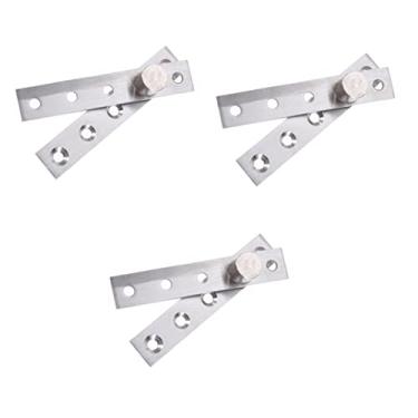 Imagem de 3 peças de rotação 360 tamanho M armário prata madeira grau mm x mm eixo giratório para baixo dobradiça escondida inoxidável para portas móveis dobradiças excêntricas de porta pesada