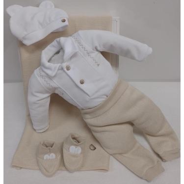 Imagem de Saída Maternidade Plush 5Pçs Luxo Bebê Menino Paraiso 17736-Masculino