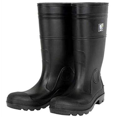 Imagem de Bota masculina de PVC impermeável MCR Safety PBP1207 com bico liso, preta, tamanho 37, 1 par
