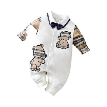Imagem de Macacão De Algodão De Manga Longa Para Bebê Recém-Nascido Menino Menin