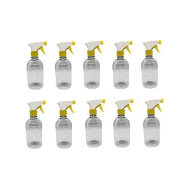 Imagem de Kit 10 Frasco Pulverizador / Borrifador 500ml - AMARELO E BRANCO - NAP