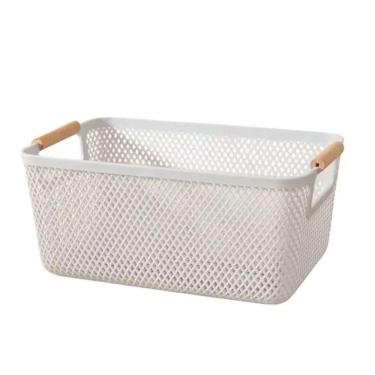 Imagem de Cesto De Armazenamento Decoração Multiuso 32X20Cm Branco