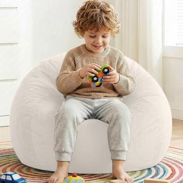 Imagem de AZHCHKE Cadeira de pufe de armazenamento de animais de pelúcia (sem enchimento), poltrona de veludo macio e confortável para adultos, crianças, adolescentes, meninas, cães, gatos, animais de estimação