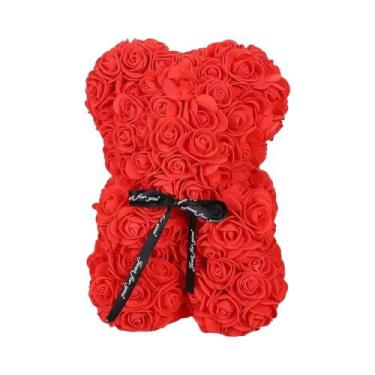 Imagem de Urso De Rosa De Flor Eterna Romântica Flores Artificiais Presente Para