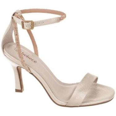 Imagem de Sandália Bebecê Salto Fino Verniz - Feminina - Aveia-Feminino