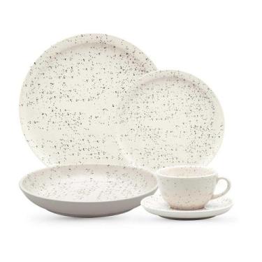 Imagem de Aparelho de Jantar e Chá 30 Peças Oxford Flat Chuvisco