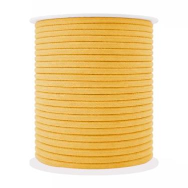 Imagem de Mandala Crafts Cordões de substituição macios amarelos mostarda para bolsas de moletom - cordão de tubulação para estofamento de costura - 50 metros 2 mm fio de algodão macramê corda espartilho cordas
