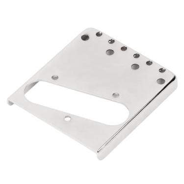 Imagem de RiToEasysports Placa de Ponte de Guitarra Elétrica, Ponte de Carregamento Superior de Aço Inoxidável para Guitarras de Caixa de Charuto TL Com Furos de Cordas Inclinadas de Corte Universal
