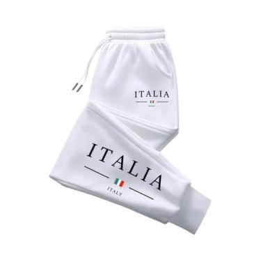 Imagem de Calças De Moletom Casuais Masculinas Estilo Esportivo Moda Italiana Pa