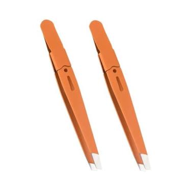 Imagem de Pinça De Sobrancelha Colorida Em Aço Inoxidável Com Ponta Inclinada Pa