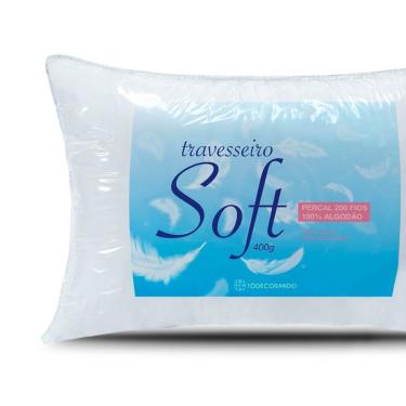 Imagem de Travesseiro Soft Percal 200 Fios 100% Algodão - Fibra Siliconada - Branco