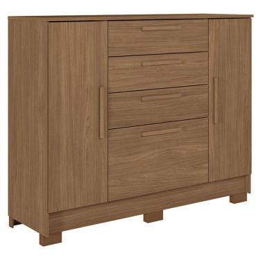 Imagem de Comoda Pinhais 2 Portas 4 Gavetas Jatobá Acetinado - Santos Andirá