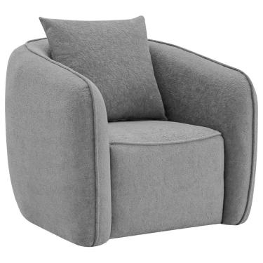 Imagem de Poltrona Decorativa Sala De Estar Recepção Florença Bouclé - Adj DeCinza