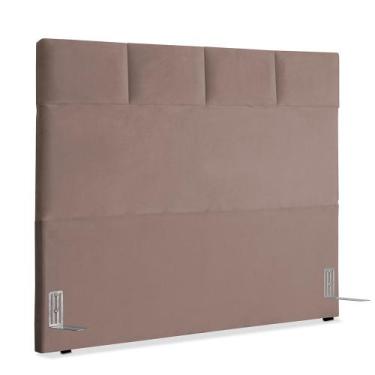 Imagem de Cabeceira de Cama Box Viúva 128 cm Marjorie Inspire House Suede Veludo