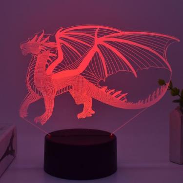 Imagem de Night Light 3D Game of Thrones Drogon com controle remoto - Taiyuanket