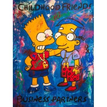 Imagem de Pôster de pintura de parede em tela Simpsons Barts Anime 40x60cm - yiw