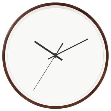 Imagem de Relógio de parede com moldura de madeira, quartzo silencioso e sem tiq