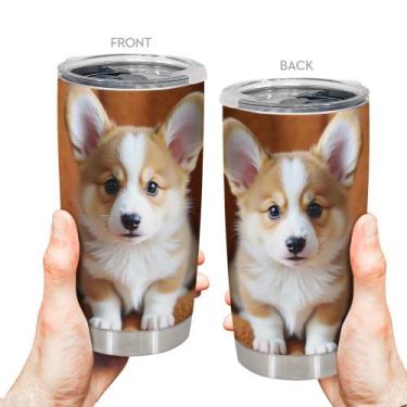 Imagem de Copo Oasisdream de aço inoxidável 600ml com estampa de cachorro