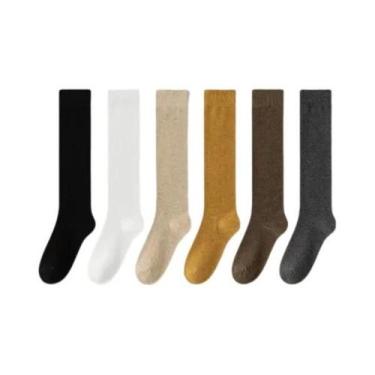 Imagem de Meias Longas De Algodão Orgânico Para Mulheres, Quentes, Estilo Casual
