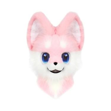 Imagem de Máscara De Cabeça De Animal De Pelúcia Fofa, Acessório De Fantasia De 