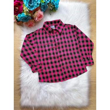 Imagem de Camisa Xadrez Pink Flanela Junina Derik - Manga Longa com Botões, Pers