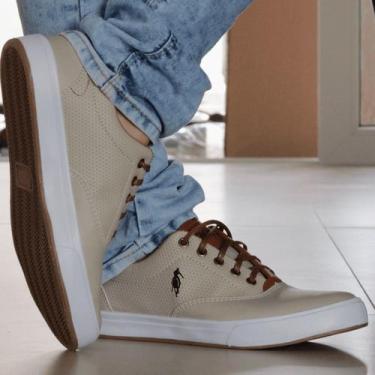 Imagem de Sapatenis Polo Open Sapato Social Casual Confortavel Dia a Dia , Bege,