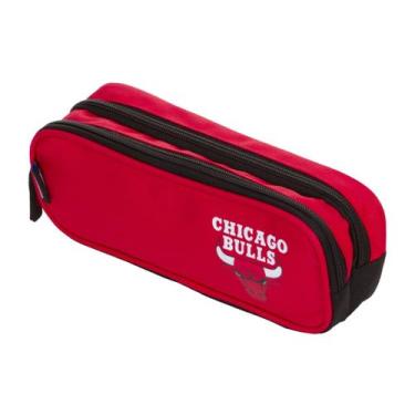 Imagem de Estojo Duplo Chicago Bulls NBA Legend Escolar Juvenil, Vermelho