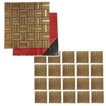 Imagem de Pastilha De Vidro Kit 20 Uni Autocolante Parede Cozinha Banheiro Decorativa Facil Aplicacao Moderna Reforma Requintado