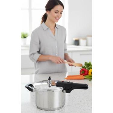 Imagem de Panela Pressão Inox 6L Fundo Triplo - Cozimento Rápido e Seg - Congrat