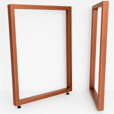 Imagem de PÉS RETANGULARES de MESA Estilo INDUSTRIAL 75x60cm Kit 2un - AmadeuS M