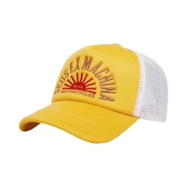 Imagem de Boné De Beisebol Com Aba Curva E Bordado De Sol E Alfabeto, Em Tela Re