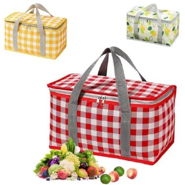 Imagem de Bolsa Termica Portatil 12l Cesta Dobravel Bolsa Cooler Saco Piquinique Impermeavel Ecologica Viagem Camping