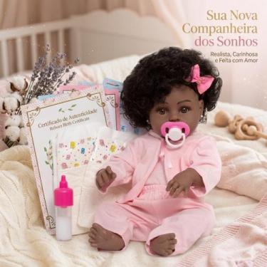 Imagem de Bebe Reborn Menina Negra Corpo 100% Silicone Saída de Banho - Cegonha 